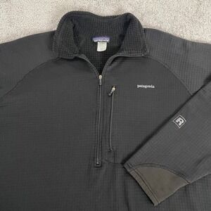Patagonia R1 Regulator Pullover Mens Extra Large Flash Fleece Half Zip Black USA